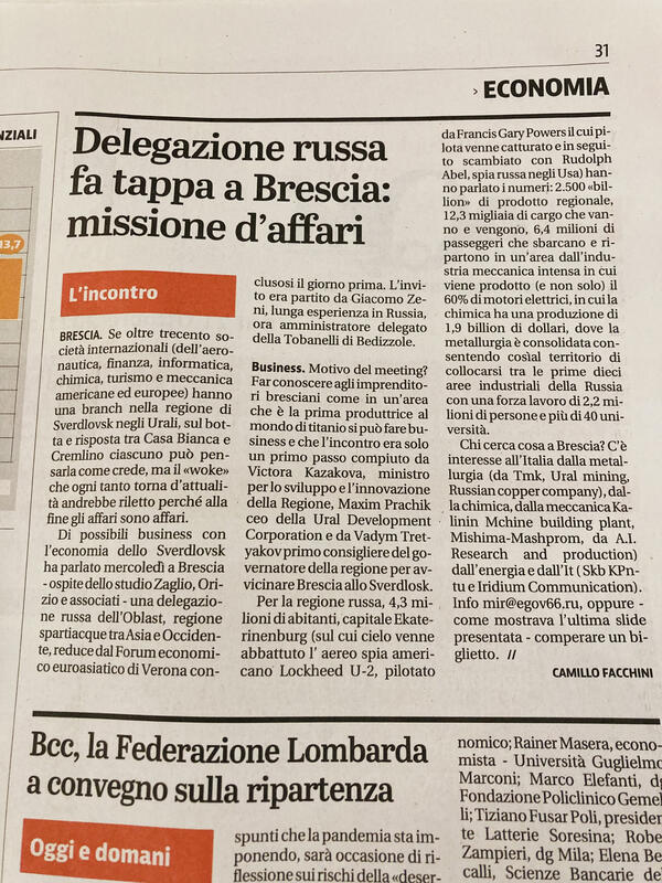 Delegazione russa a Brescia — Missione d'affari